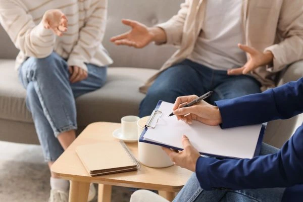 Image of divorce mediation Wiltshire in progress.