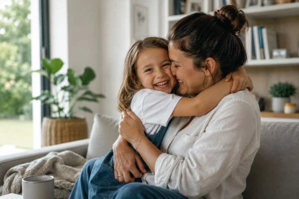 happy child with parent after parenting plans Wiltshire